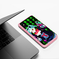 Чехол iPhone XS Max матовый Неоновые иероглифы - Ребекка, цвет: 3D-баблгам — фото 2