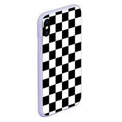 Чехол iPhone XS Max матовый Шахматные клетки - текстура, цвет: 3D-светло-сиреневый — фото 2