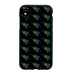 Чехол iPhone XS Max матовый Colored triangles