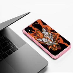 Чехол iPhone XS Max матовый Огненная маска кицунэ, цвет: 3D-баблгам — фото 2