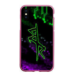 Чехол iPhone XS Max матовый Логотип киберпанков из Cyberpunk: edgerunners