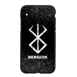 Чехол iPhone XS Max матовый Berserk с потертостями на темном фоне