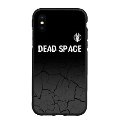 Чехол iPhone XS Max матовый Dead Space glitch на темном фоне: символ сверху, цвет: 3D-черный