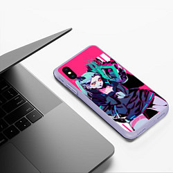 Чехол iPhone XS Max матовый Ребекка - Cyberpunk: edgerunners, цвет: 3D-светло-сиреневый — фото 2