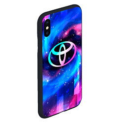 Чехол iPhone XS Max матовый Toyota неоновый космос, цвет: 3D-черный — фото 2