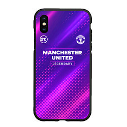 Чехол iPhone XS Max матовый Manchester United legendary sport grunge