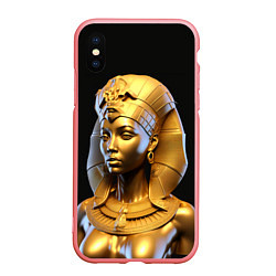 Чехол iPhone XS Max матовый Нейросеть - золотая египетская богиня, цвет: 3D-баблгам