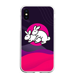 Чехол iPhone XS Max матовый Кролики love