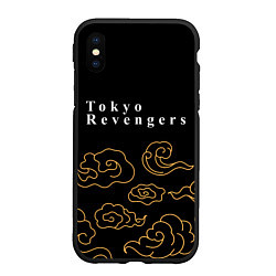 Чехол iPhone XS Max матовый Tokyo Revengers anime clouds, цвет: 3D-черный