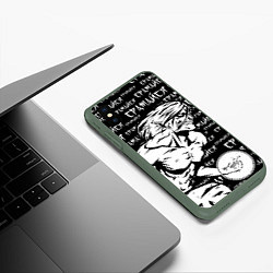Чехол iPhone XS Max матовый Атака титанов: Атакующий титан, цвет: 3D-темно-зеленый — фото 2
