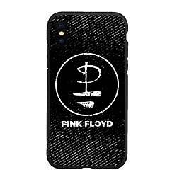 Чехол iPhone XS Max матовый Pink Floyd с потертостями на темном фоне