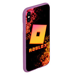 Чехол iPhone XS Max матовый Roblox logo gradient, цвет: 3D-фиолетовый — фото 2