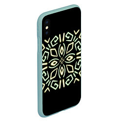 Чехол iPhone XS Max матовый Зелено-желтый неон, цвет: 3D-мятный — фото 2