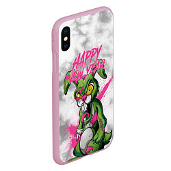 Чехол iPhone XS Max матовый Zombie rabbit Happy new year, цвет: 3D-розовый — фото 2