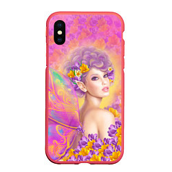 Чехол iPhone XS Max матовый Розовая фея бабочка