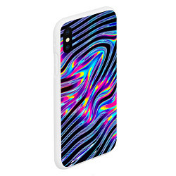 Чехол iPhone XS Max матовый Голографические полосы, цвет: 3D-белый — фото 2