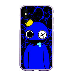 Чехол iPhone XS Max матовый Радужные друзья - персонаж Синий