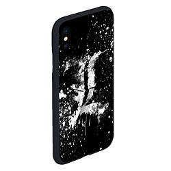 Чехол iPhone XS Max матовый Тетрадь смерти белые брызги, цвет: 3D-черный — фото 2