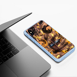 Чехол iPhone XS Max матовый Эрен против всех, цвет: 3D-голубой — фото 2