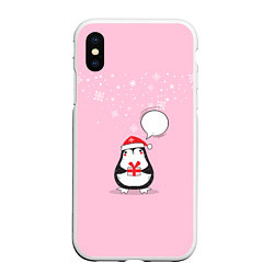 Чехол iPhone XS Max матовый New year pinguin