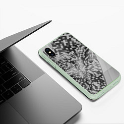 Чехол iPhone XS Max матовый Искревление пространства в геометрии, цвет: 3D-салатовый — фото 2