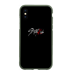 Чехол iPhone XS Max матовый Stray Kids white logo