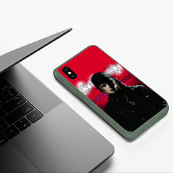 Чехол iPhone XS Max матовый Pharaoh Red Moon, цвет: 3D-темно-зеленый — фото 2