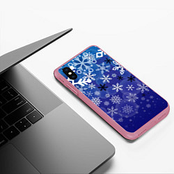 Чехол iPhone XS Max матовый Сказочный снегопад, цвет: 3D-малиновый — фото 2