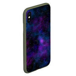 Чехол iPhone XS Max матовый Космос с галактиками, цвет: 3D-темно-зеленый — фото 2