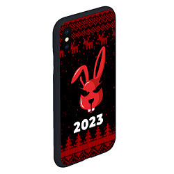Чехол iPhone XS Max матовый Кролик НГ суровый, цвет: 3D-черный — фото 2