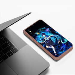 Чехол iPhone XS Max матовый Странник - Скарамучча, цвет: 3D-коричневый — фото 2