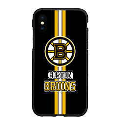 Чехол iPhone XS Max матовый Бостон Брюинз - НХЛ, цвет: 3D-черный