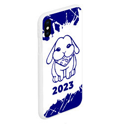 Чехол iPhone XS Max матовый Кролик НГ с банданой на светлом, цвет: 3D-белый — фото 2