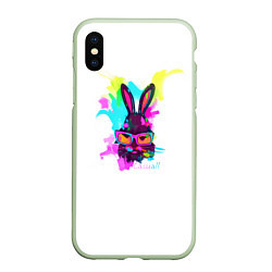 Чехол iPhone XS Max матовый Rabbit casuall, цвет: 3D-салатовый
