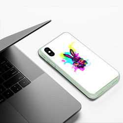 Чехол iPhone XS Max матовый Rabbit casuall, цвет: 3D-салатовый — фото 2