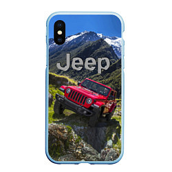 Чехол iPhone XS Max матовый Chrysler Jeep Wrangler Rubicon - горы