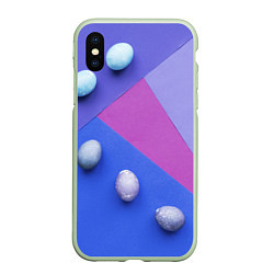 Чехол iPhone XS Max матовый Линии, фигуры, геометрия и сливы