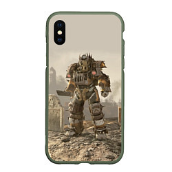 Чехол iPhone XS Max матовый Bone raider power armor skin in fallout