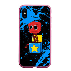 Чехол iPhone XS Max матовый Бокси Бу: персонаж Поппи Плейтайм, цвет: 3D-малиновый