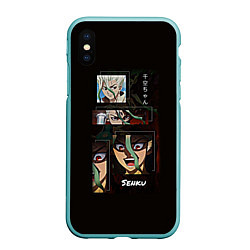 Чехол iPhone XS Max матовый Доктор Стоун аниме, цвет: 3D-мятный