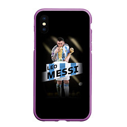 Чехол iPhone XS Max матовый Лео Месси чемпион Мира