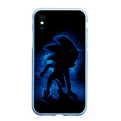 Чехол iPhone XS Max матовый Sonic - dark theme, цвет: 3D-голубой