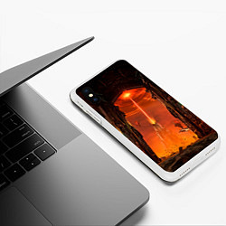 Чехол iPhone XS Max матовый Doom врата ада, цвет: 3D-белый — фото 2