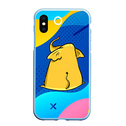 Чехол iPhone XS Max матовый Желтый слон вид сзади, цвет: 3D-голубой