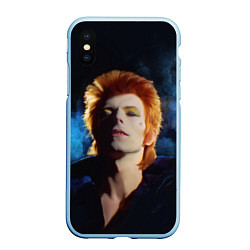 Чехол iPhone XS Max матовый David Bowie - Jean Genie, цвет: 3D-голубой
