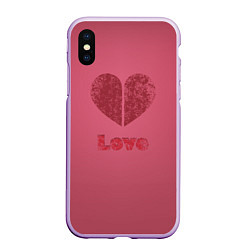 Чехол iPhone XS Max матовый Сердце с любовью гранж