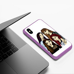 Чехол iPhone XS Max матовый Герлзбенд блэкпинк, цвет: 3D-фиолетовый — фото 2