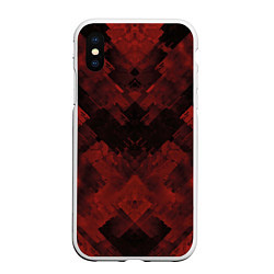 Чехол iPhone XS Max матовый Полосы красные и чёрные