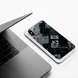 Чехол iPhone XS Max матовый Серые полосы, цвет: 3D-белый — фото 2