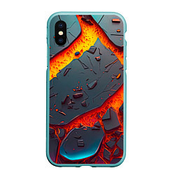 Чехол iPhone XS Max матовый Мультяшная лава, цвет: 3D-мятный